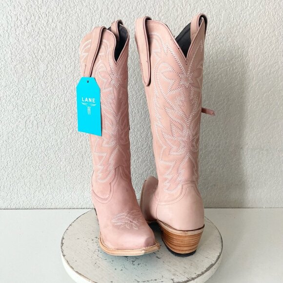 Lane SMOKESHOW Womens Cowboy Boots 7.5 Pink Leather Western Cowgirl Mid Calf - Picture 11 of 11